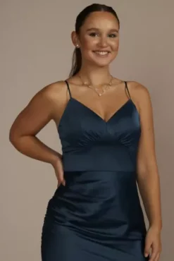 Asymmetrical Stretch Charmeuse Sheath Dress 5 Asymmetrical Stretch Charmeuse Sheath Dress -Kelly Shop WBM3628 PEACOCK PRTY PROD10 2260