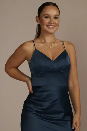 Asymmetrical Stretch Charmeuse Sheath Dress 3 Asymmetrical Stretch Charmeuse Sheath Dress - Image 3