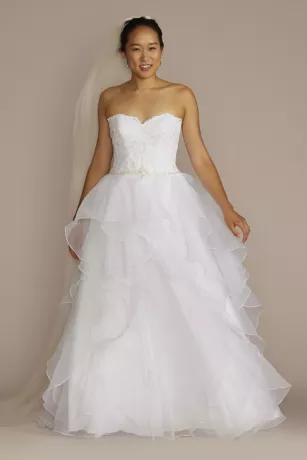 Lace And Organza Petite Wedding Ball Gown 1 Lace And Organza Petite Wedding Ball Gown
