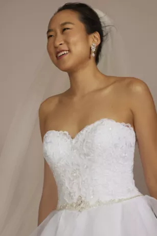 Lace And Organza Petite Wedding Ball Gown 3 Lace And Organza Petite Wedding Ball Gown - Image 3