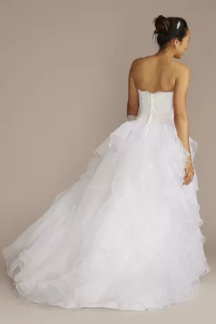 Lace And Organza Petite Wedding Ball Gown 2 Lace And Organza Petite Wedding Ball Gown - Image 2