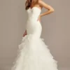 Organza Mermaid Wedding Dress With Lace-Up Back