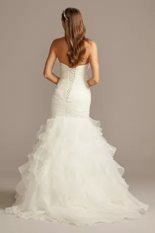 Organza Mermaid Wedding Dress With Lace-Up Back 2 Organza Mermaid Wedding Dress With Lace-Up Back - Image 2