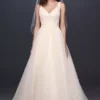 Appliqued Glitter Tulle A-Line Wedding Dress