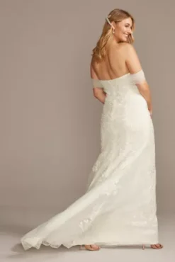 Tulle And Floral Off-the-Shoulder Wedding Dress -Kelly Shop WG3978 IVORY CORE PROD9 261