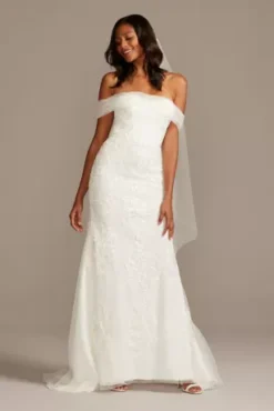 Tulle And Floral Off-the-Shoulder Wedding Dress -Kelly Shop WG3978 SOFTWHITE CORE PROD10 008