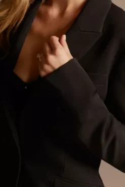 Single Button Relaxed Fit Suit Jacket -Kelly Shop WG3997 BLACK CORE PROD2 091