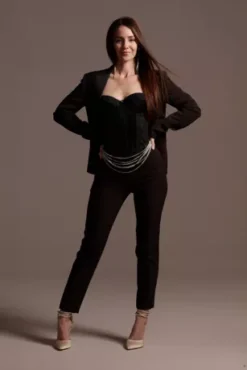 Satin Waistband Fitted Suit Pants -Kelly Shop WG4001 8 PDP Crop JUN25 1920x2880