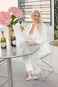 Satin Waistband Fitted Suit Pants -Kelly Shop WG4001 PDP Crop MAY3 1920x2880