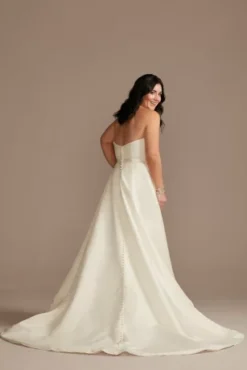 Strapless Satin Wedding Dress With Slit -Kelly Shop WG4017 IVORY DBSTU PROD12 V2 118