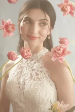 High Neck Illusion Chiffon Wedding Dress -Kelly Shop WG4032 2 PDP Crop APR9 1920x2880