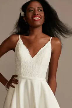 Scalloped Lace Satin Wedding Dress 6 Scalloped Lace Satin Wedding Dress -Kelly Shop WG4034 IVORY DBSTU PROD3 336