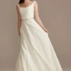 Scalloped Lace A-Line Square Neck Wedding Dress