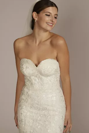 Floral Applique Mermaid Wedding Dress 3 Floral Applique Mermaid Wedding Dress - Image 3