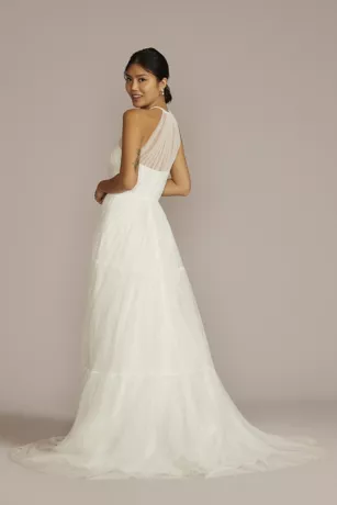 Halter Tulle Wedding Gown With Tiered Skirt 2 Halter Tulle Wedding Gown With Tiered Skirt - Image 2