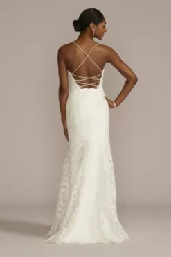 Spaghetti Strap Allover Lace Sheath Wedding Gown -Kelly Shop WG4063 SOFTWHITE DBSTU PROD1 091