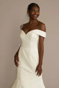 Off-Shoulder Satin Mermaid Wedding Dress -Kelly Shop WG4093 IVORY DBSTU PROD10 1431