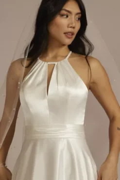 High Neck Satin A-Line Wedding Dress 5 High Neck Satin A-Line Wedding Dress -Kelly Shop WG4101 SOFTWHITE DBSTU PROD1 628