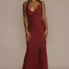 Patterned Beaded And Sequined Sheath With Slit