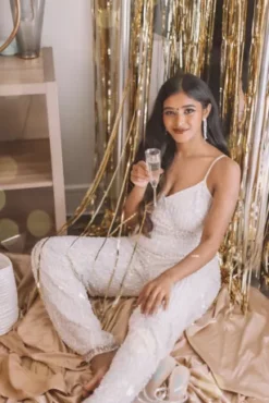 Sequin Spaghetti Strap Blouson Jumpsuit -Kelly Shop WGIN879 3 PDP Crop JUN23 1920x2880