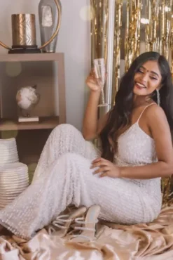 Sequin Spaghetti Strap Blouson Jumpsuit -Kelly Shop WGIN879 4 PDP Crop JUN23 1920x2880