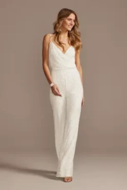 Sequin Spaghetti Strap Blouson Jumpsuit