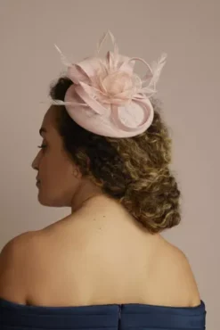 Floral Bow And Feather Fascinator