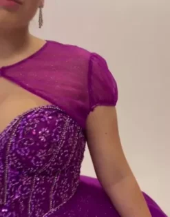 Beaded Bodice Ball Gown Quince Dress With Bolero 12 Beaded Bodice Ball Gown Quince Dress With Bolero -Kelly Shop fr2207 bolero PDP